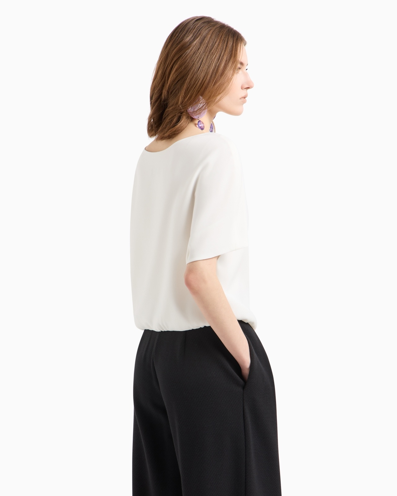 TECHNICAL CADY BLOUSE WITH GATHERED HEM - 3