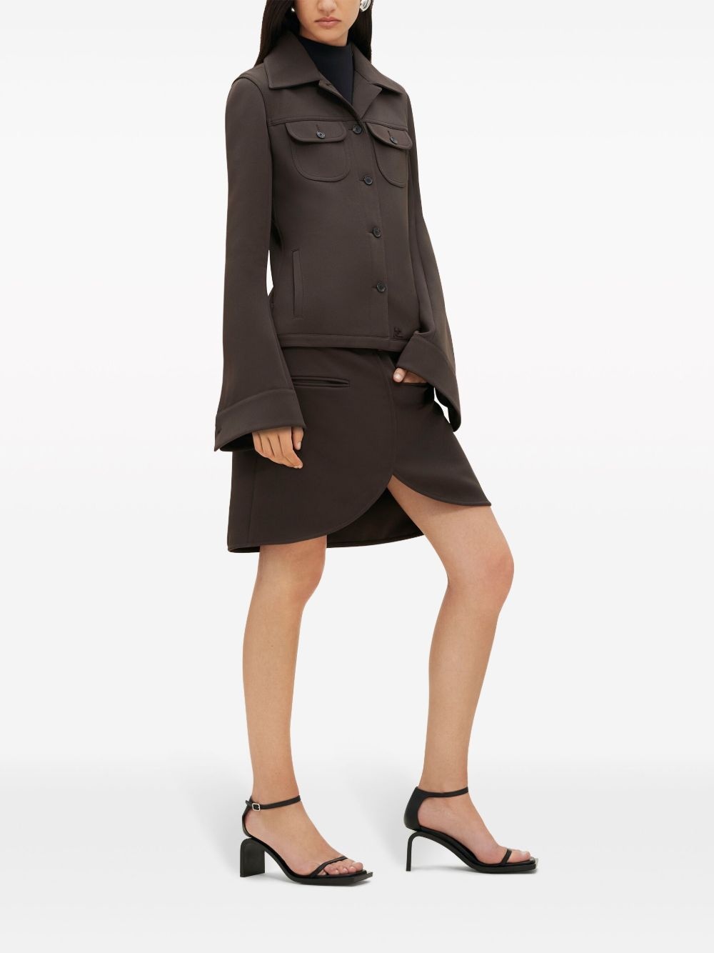 single-breasted twill jacket - 3