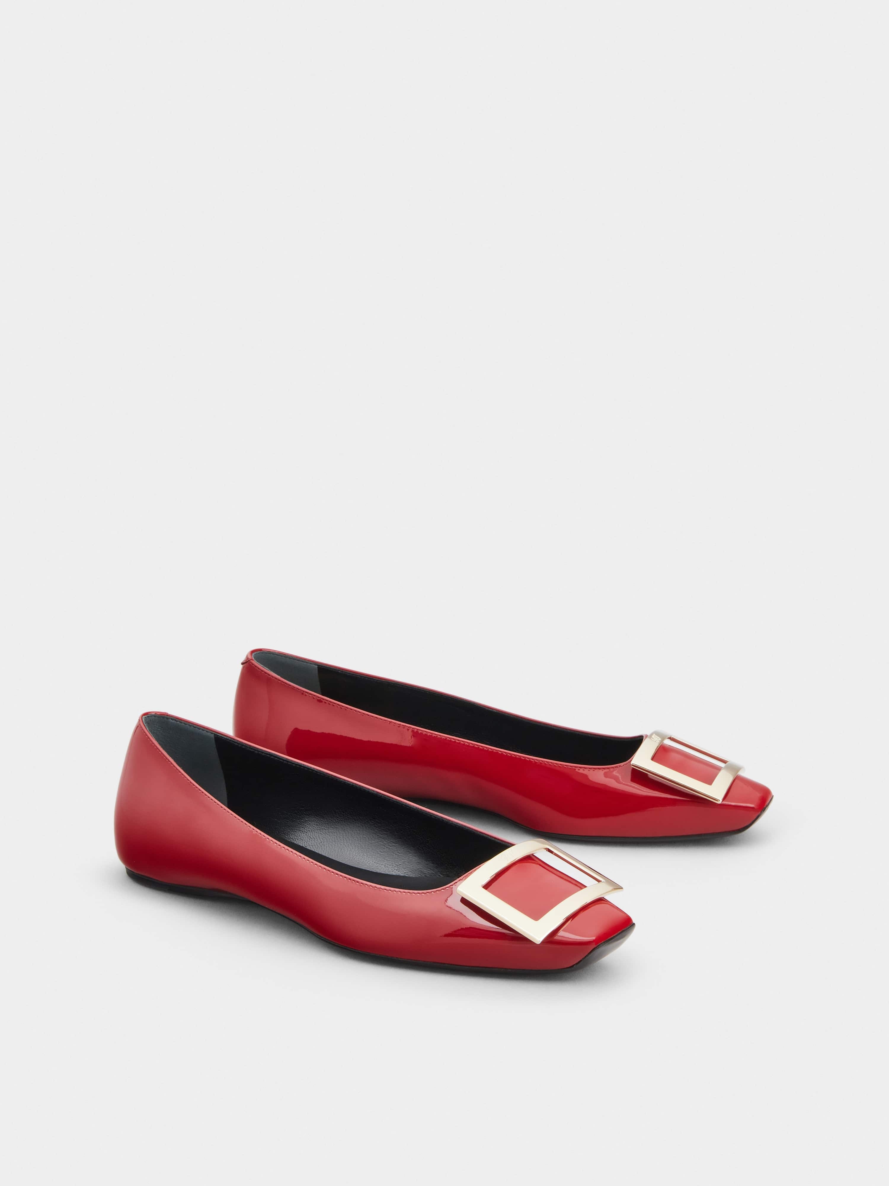 Trompette Metal Buckle Ballerinas in Patent Leather - 2