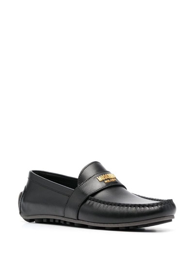 Moschino logo-plaque detail loafers outlook
