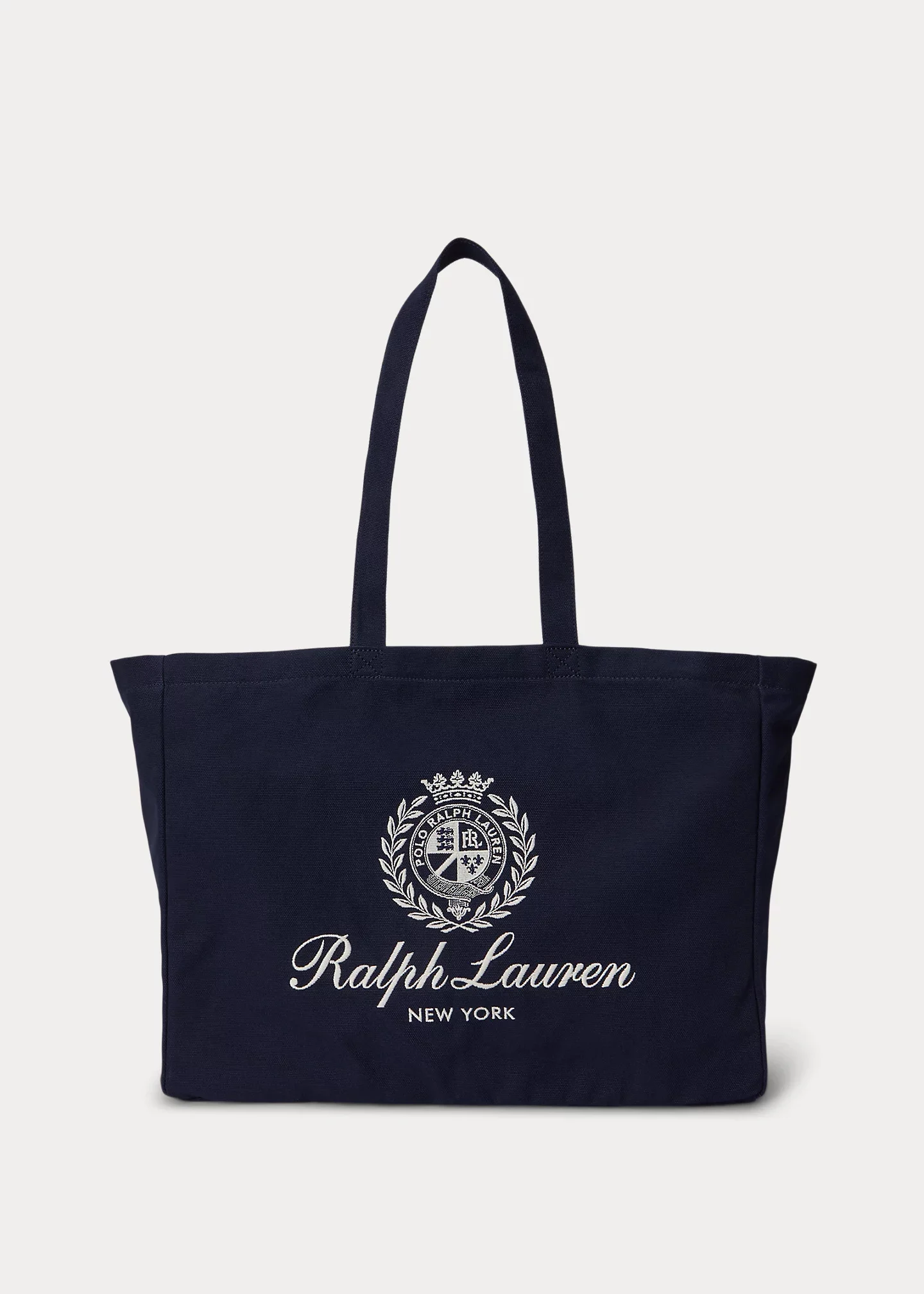 Crest-Embroidered Canvas Tote - 1