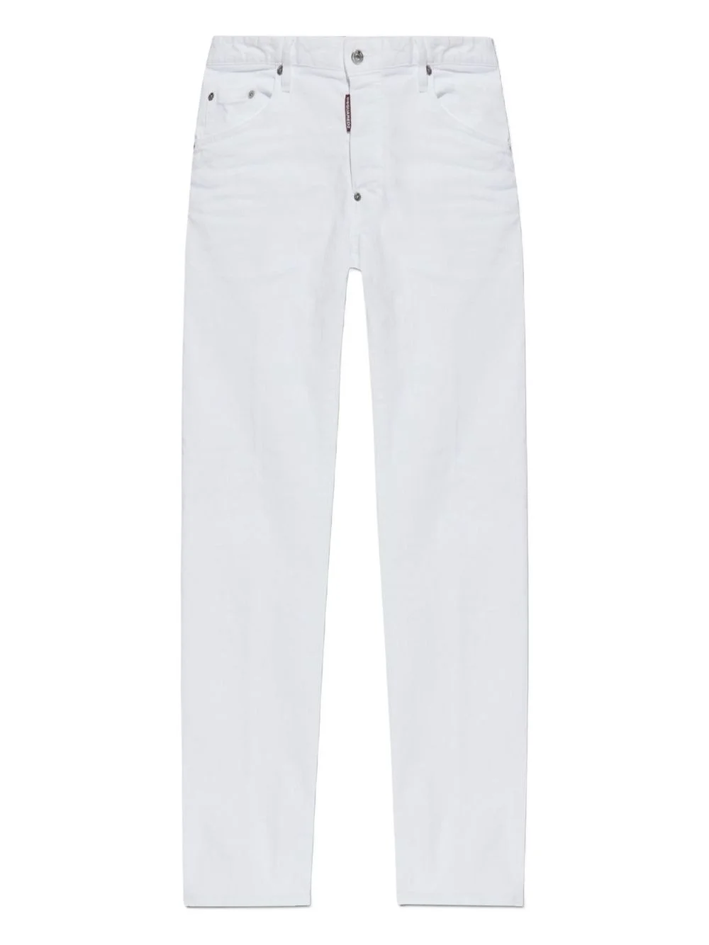 label-detail cotton trousers - 1