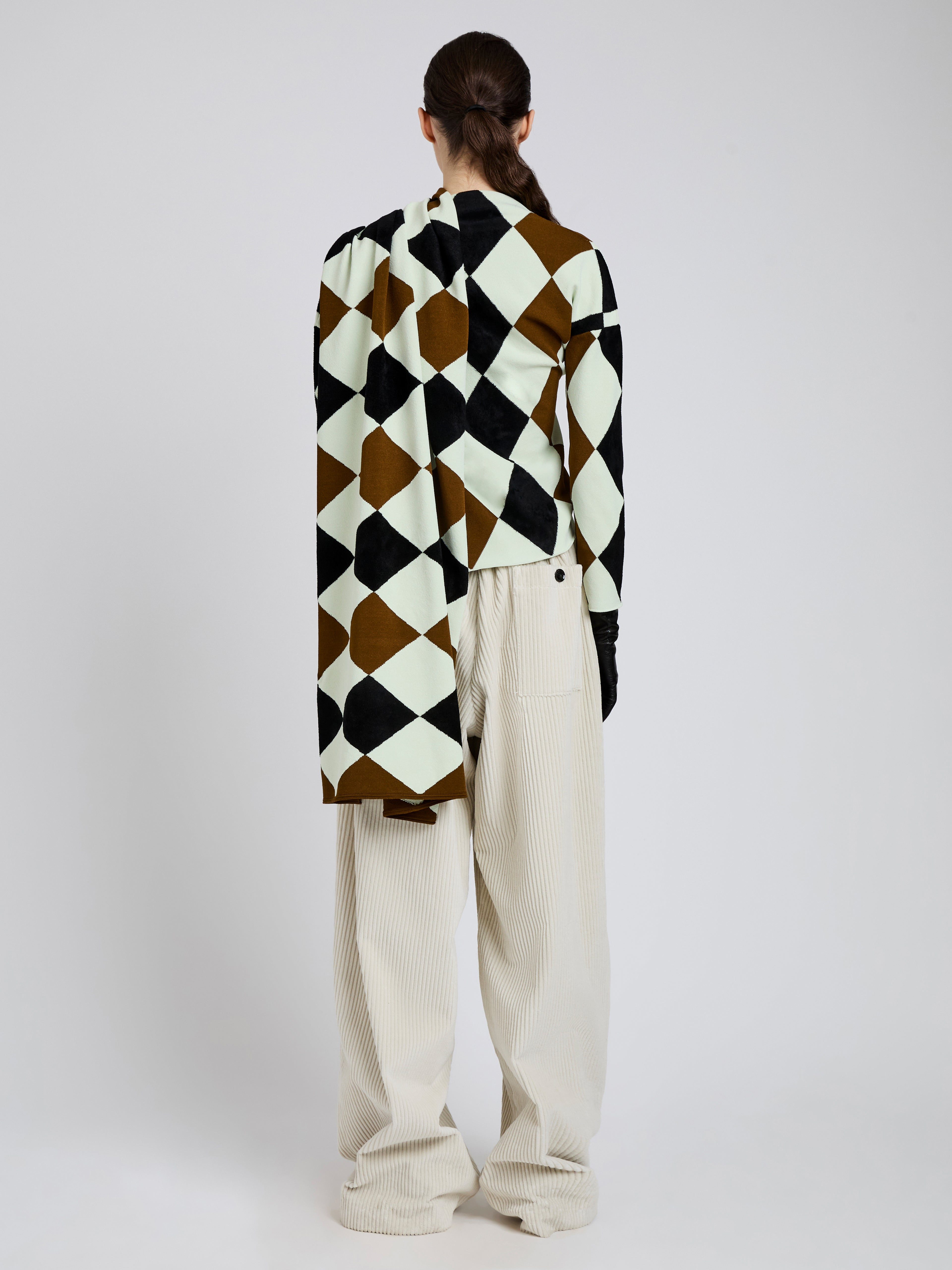 Vanne Top in Argyle Velvet Knit - 5