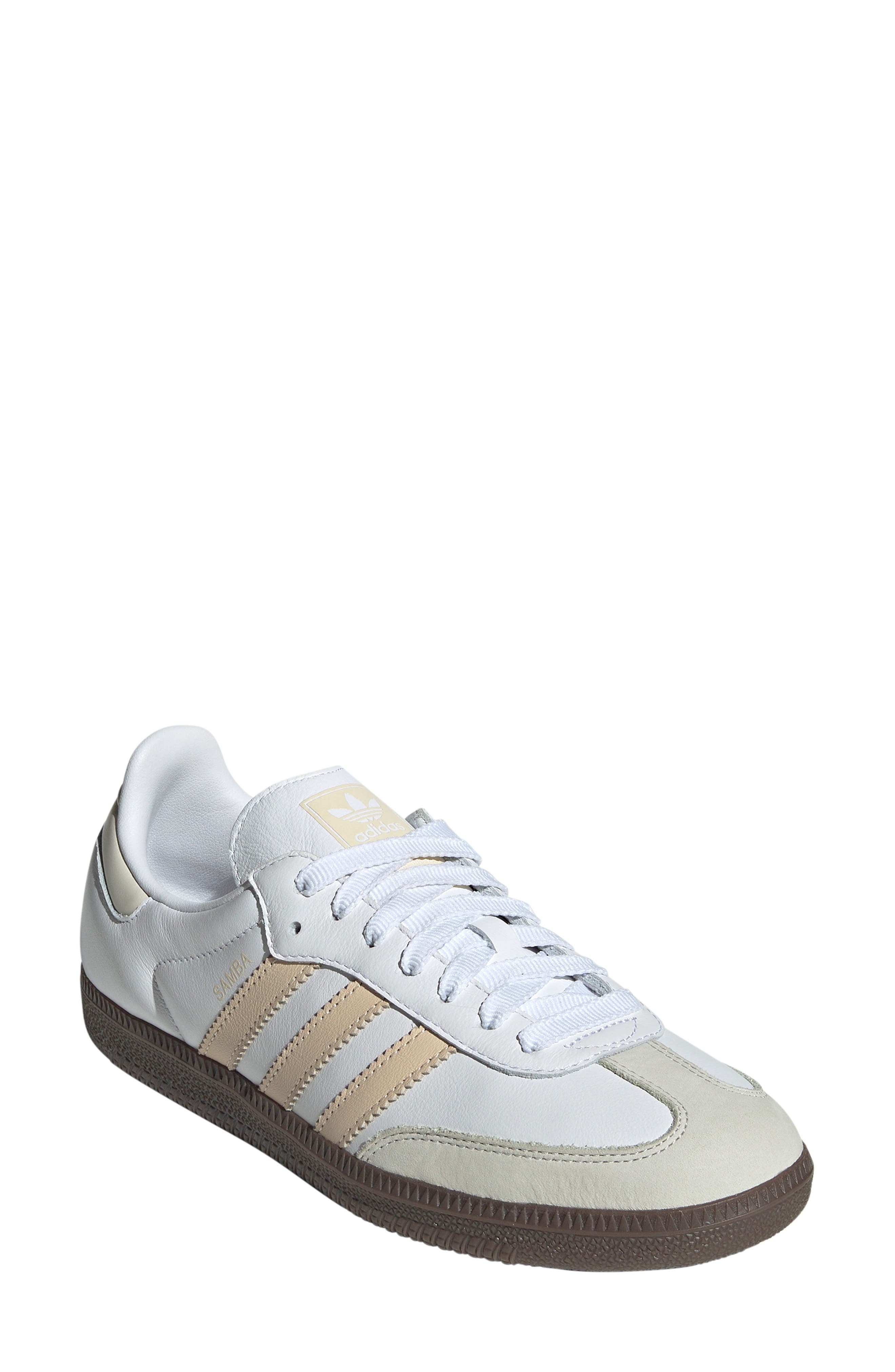 adidas Samba OG Sneaker in White/Sand Strata/Off White at Nordstrom - 1
