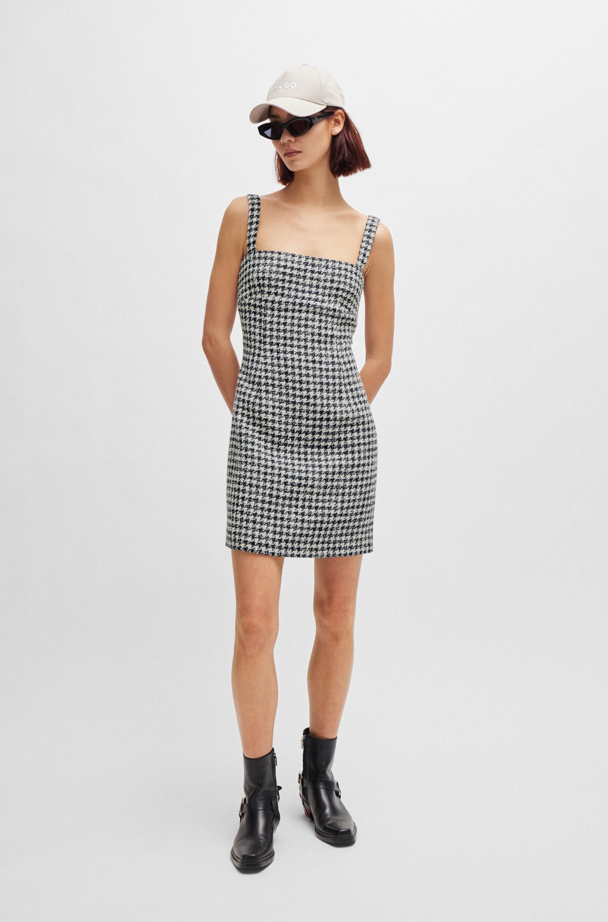 MINI DRESS WITH HOUNDSTOOTH PATTERN - 3