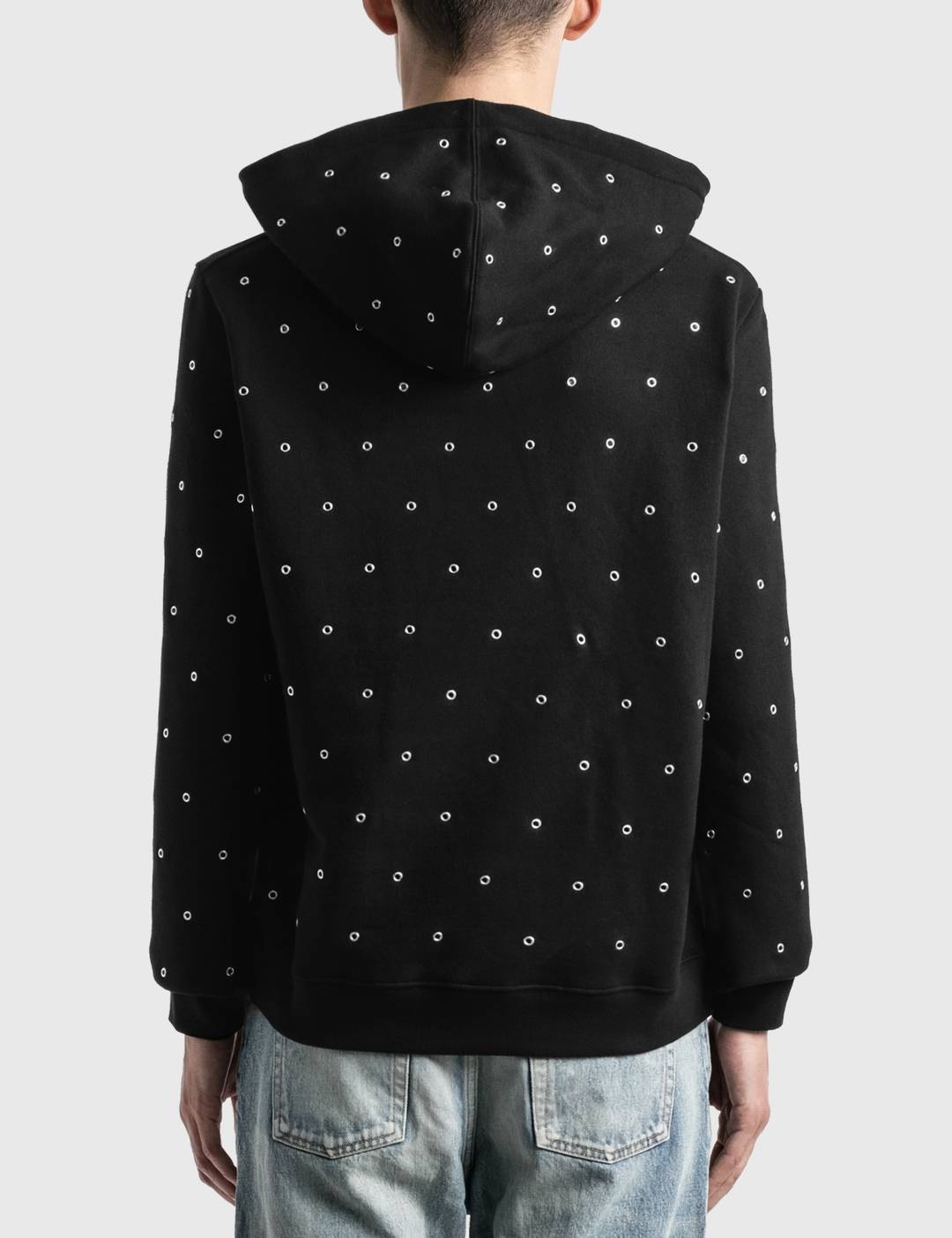 Saint Laurent Logo Hoodie With Eyelets - 3