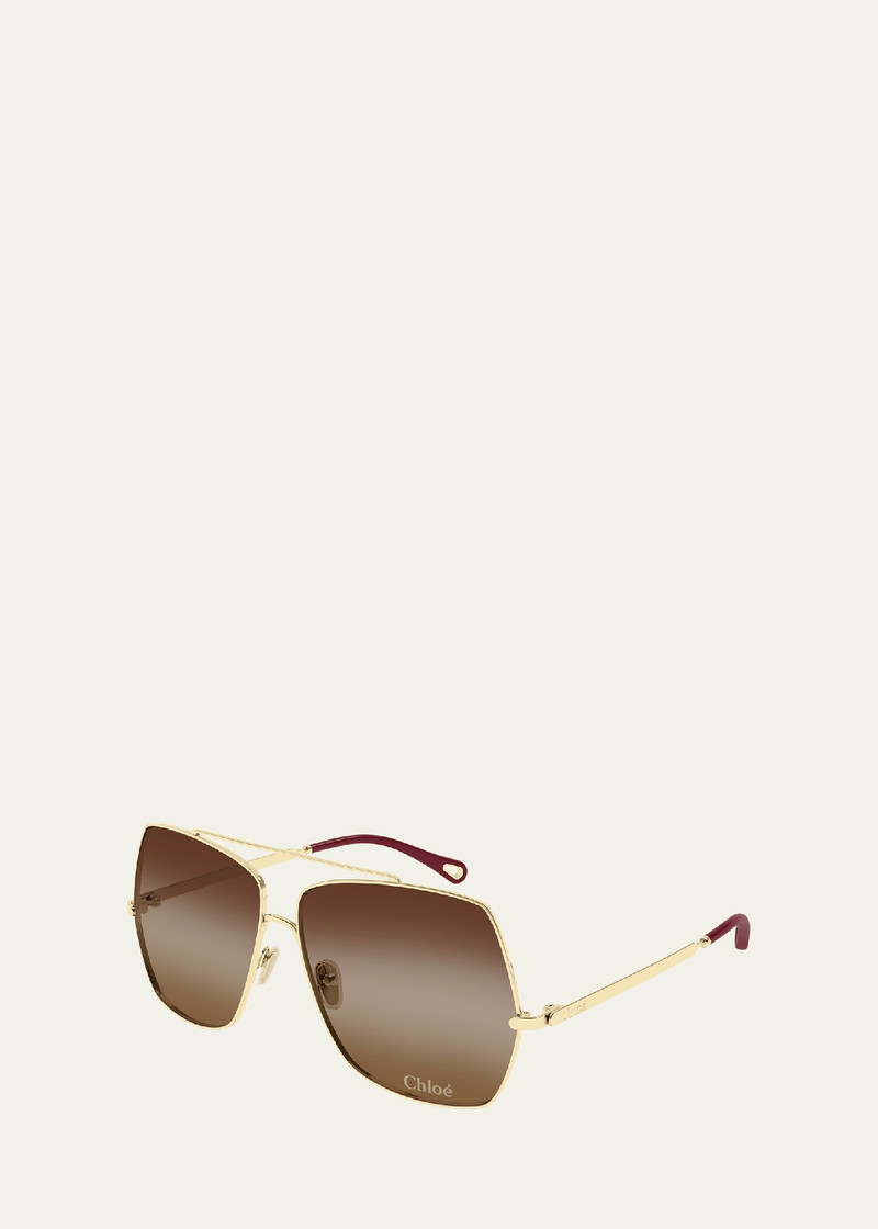 Chloé Gradient Aviator Metal Sunglasses outlook