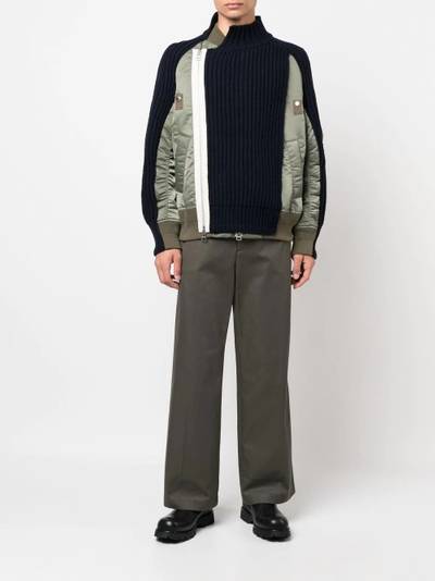 sacai panelled bomber jacket outlook