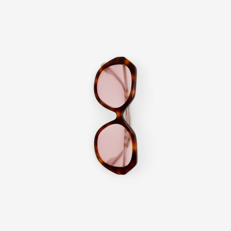Burberry Oversized Check Detail Geometric Frame Sunglasses outlook