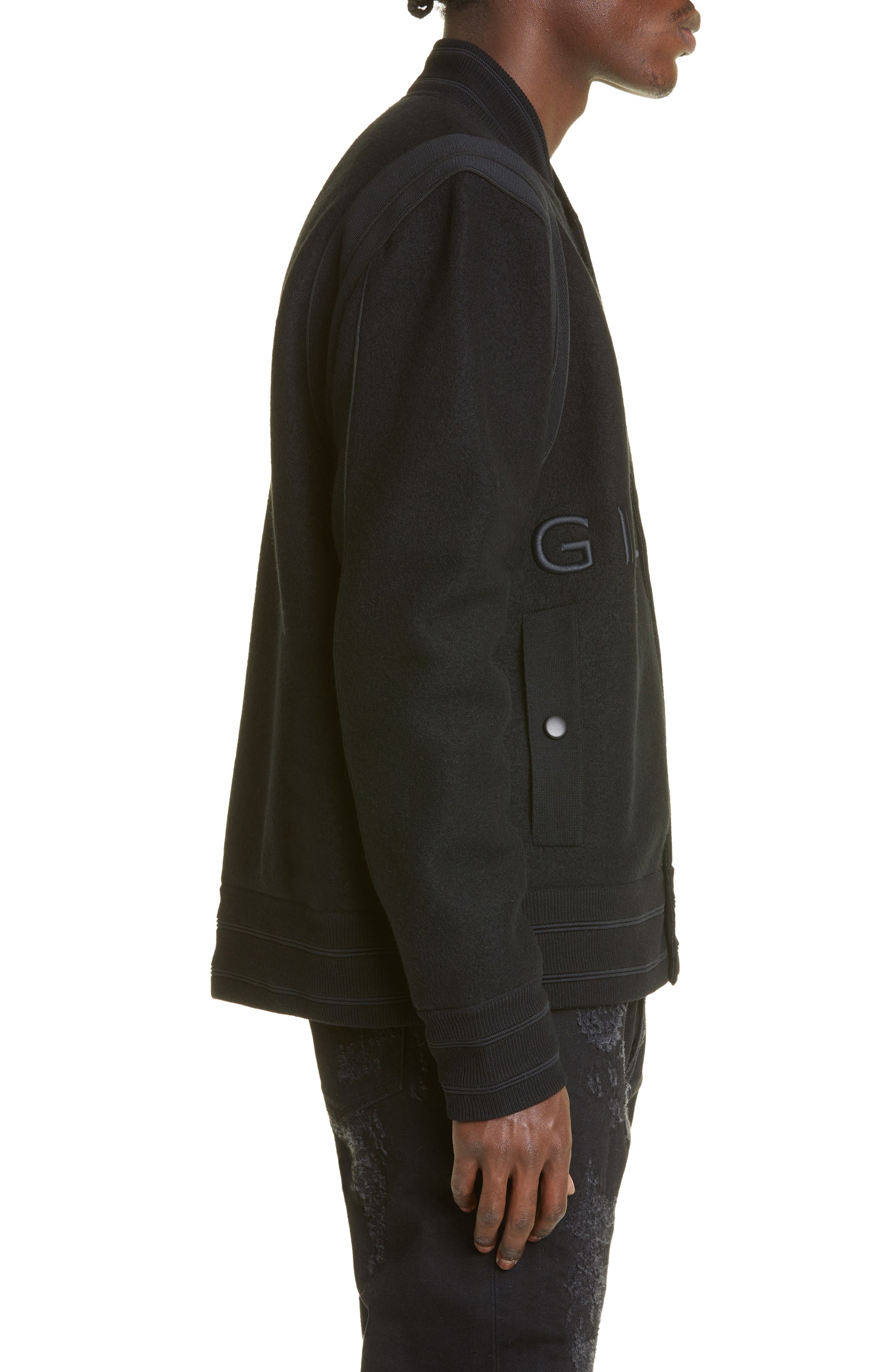 Logo Virgin Wool Bomber Jacket - 4