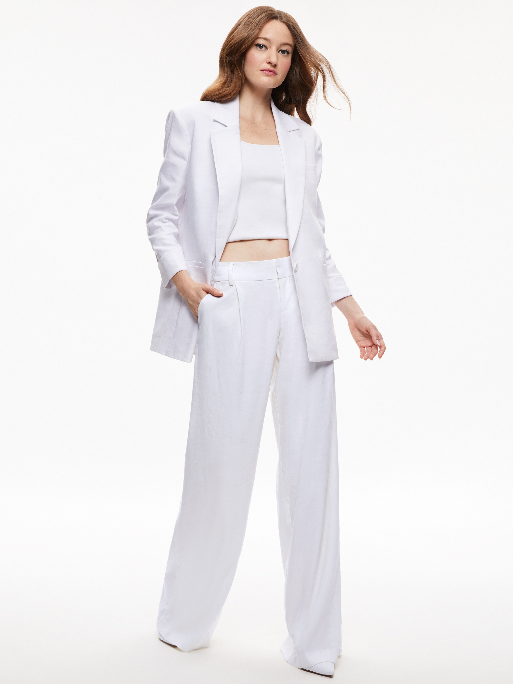 SHAN STRONG SHOULDER RUCHED SLEEVE BLAZER - 5