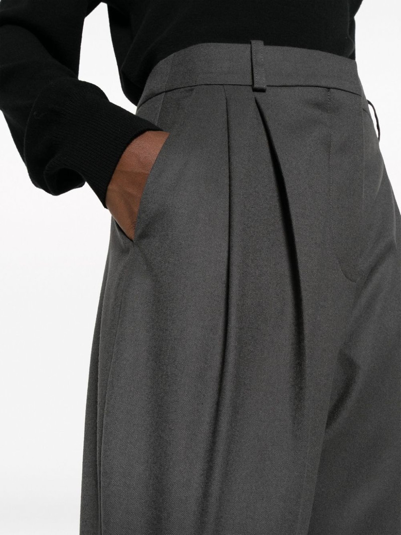 cropped pleated wool trousers 5