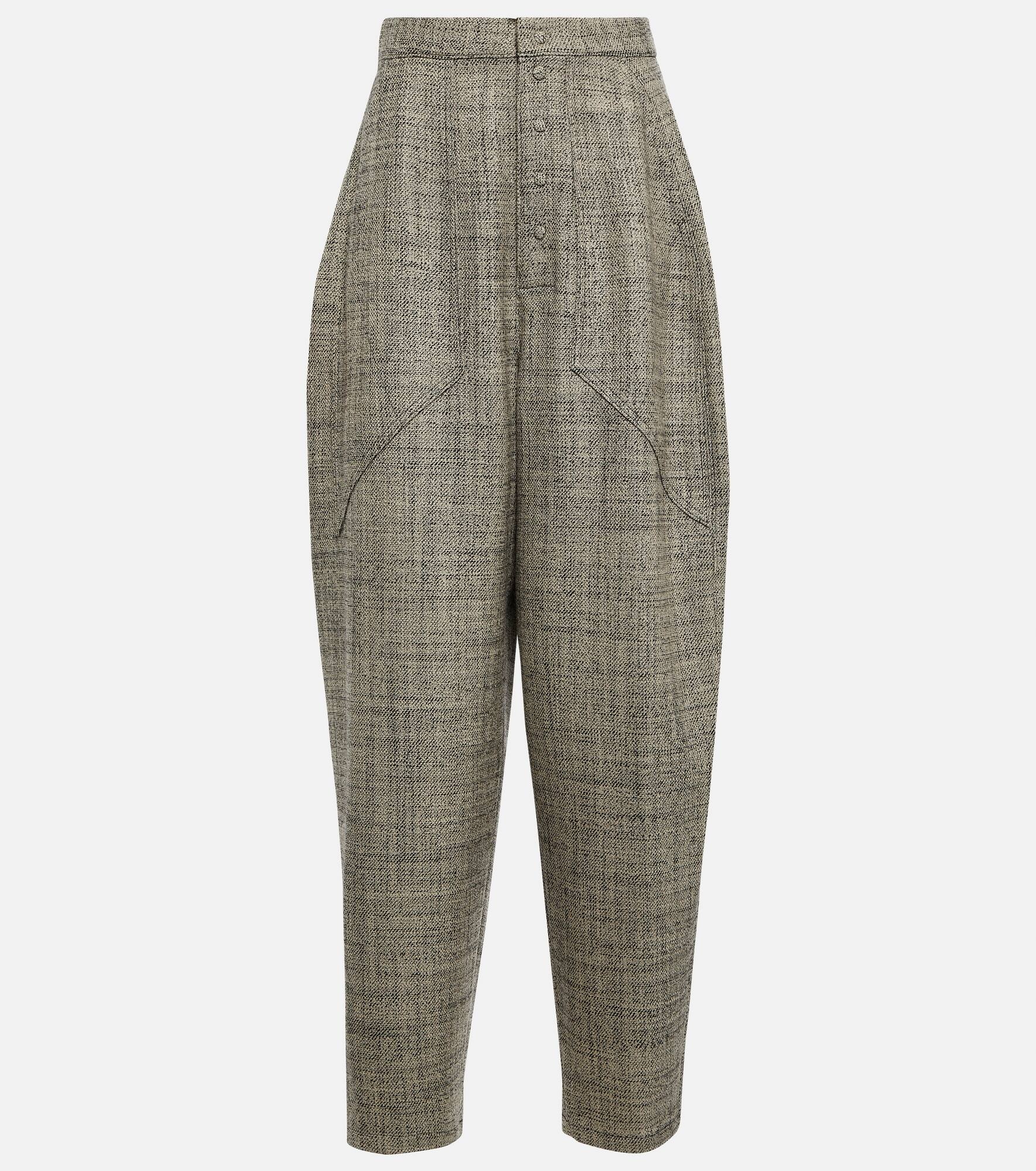 High-rise tapered wool pants - 1