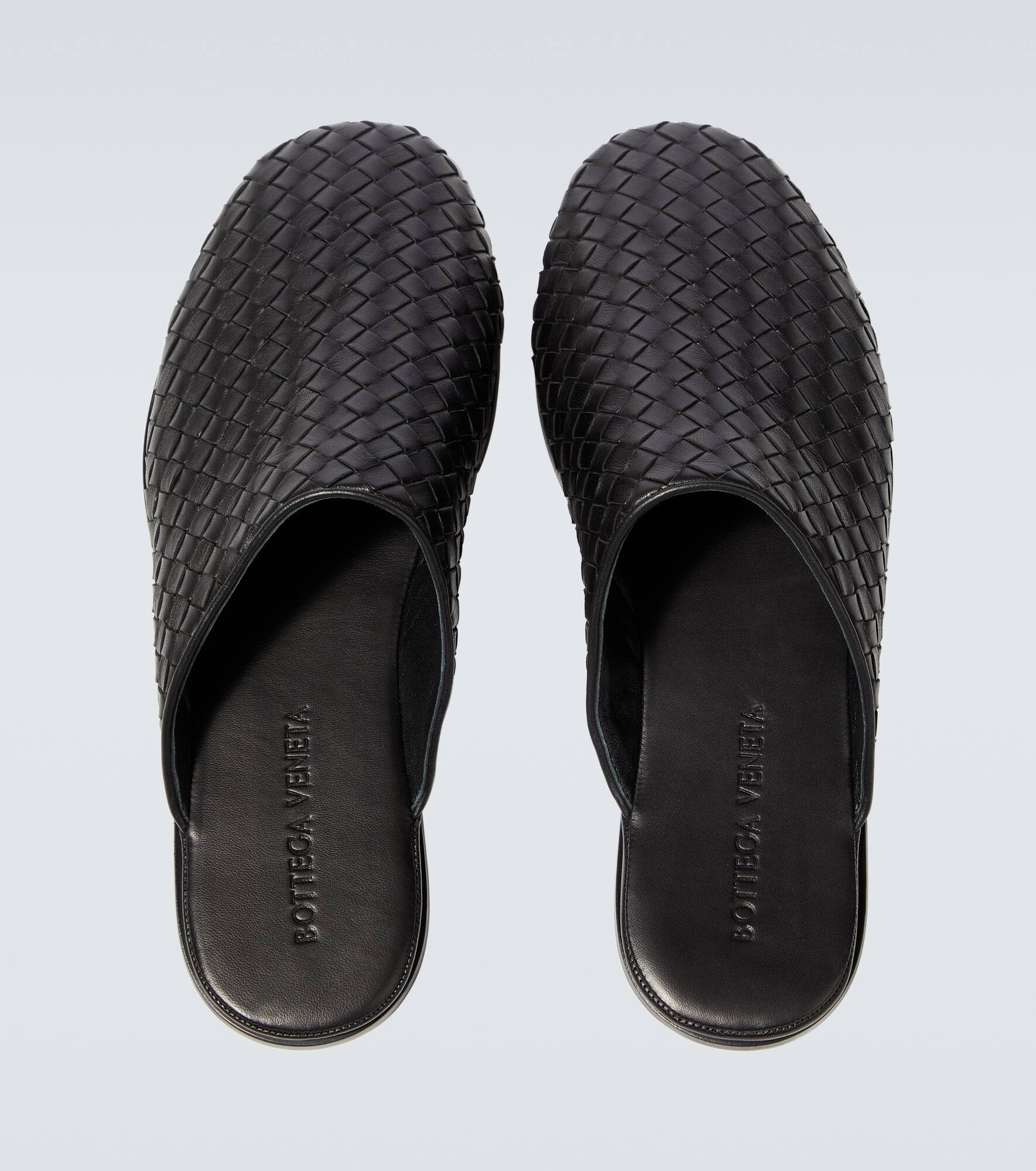 Intrecciato leather slippers - 4