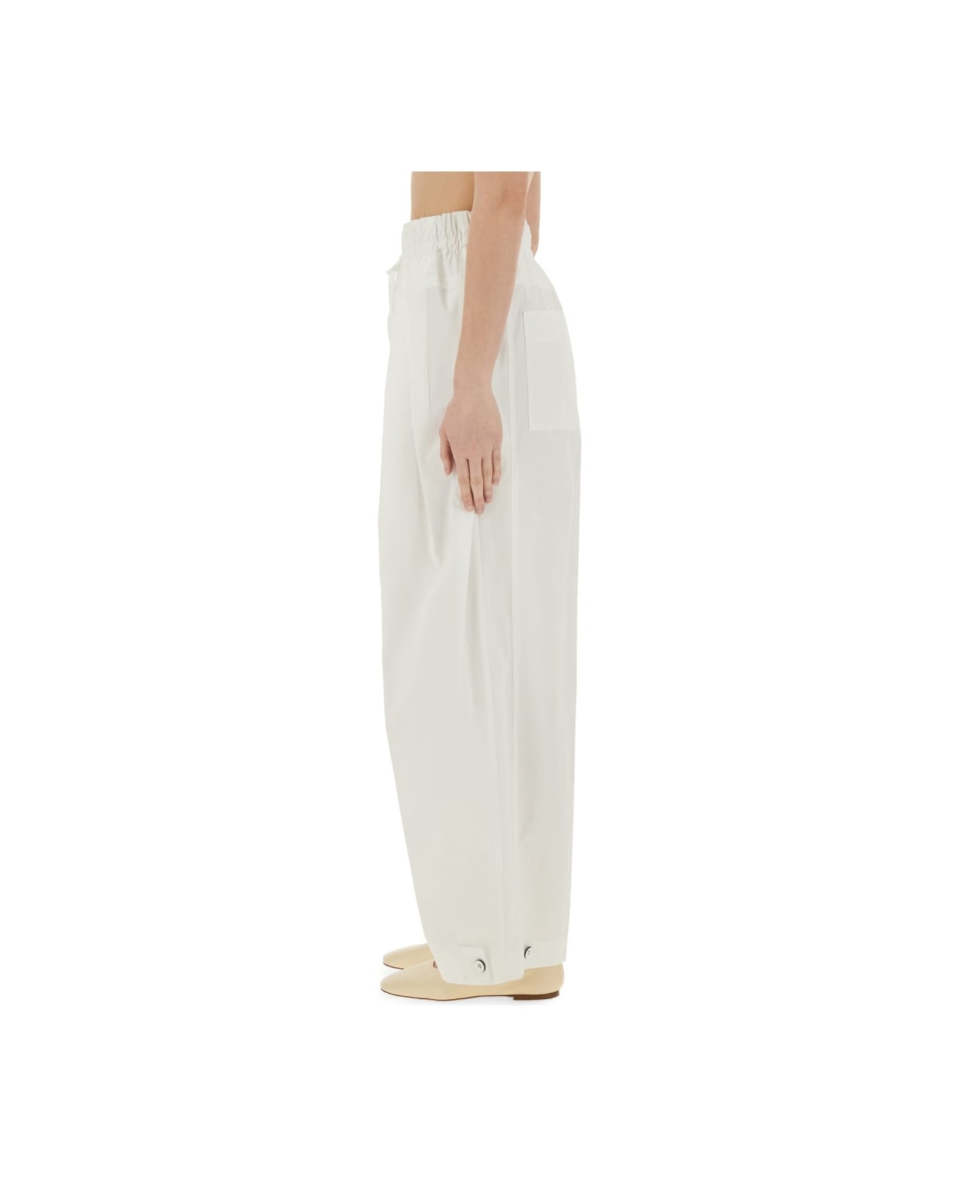 Wide Pants In Cotton Gabardine - 4