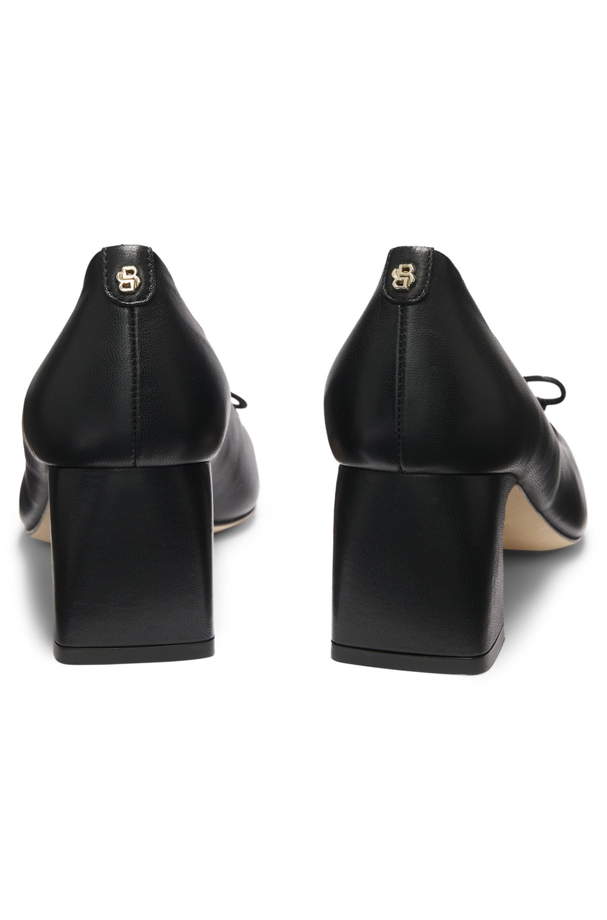 HEELED PUMPS IN NAPPA LEATHER WITH DOUBLE B MONOGRAM - 5