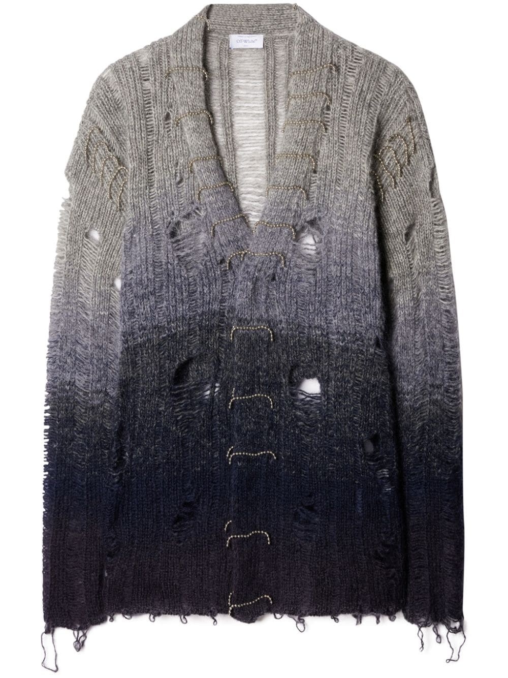 distressed mohair cardigan - 1