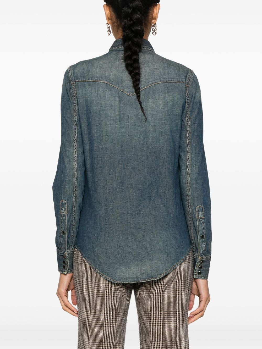 press-stud denim shirt - 4