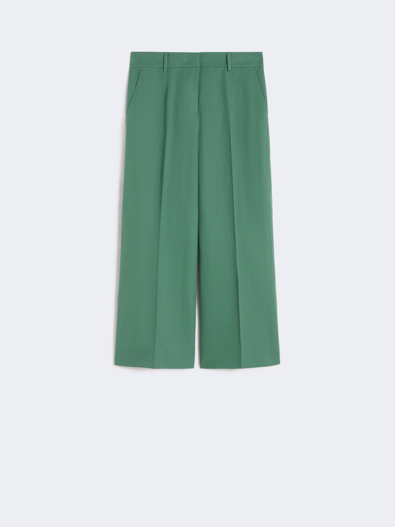 ZIRCONE Cotton and linen canvas trousers - GREEN 1