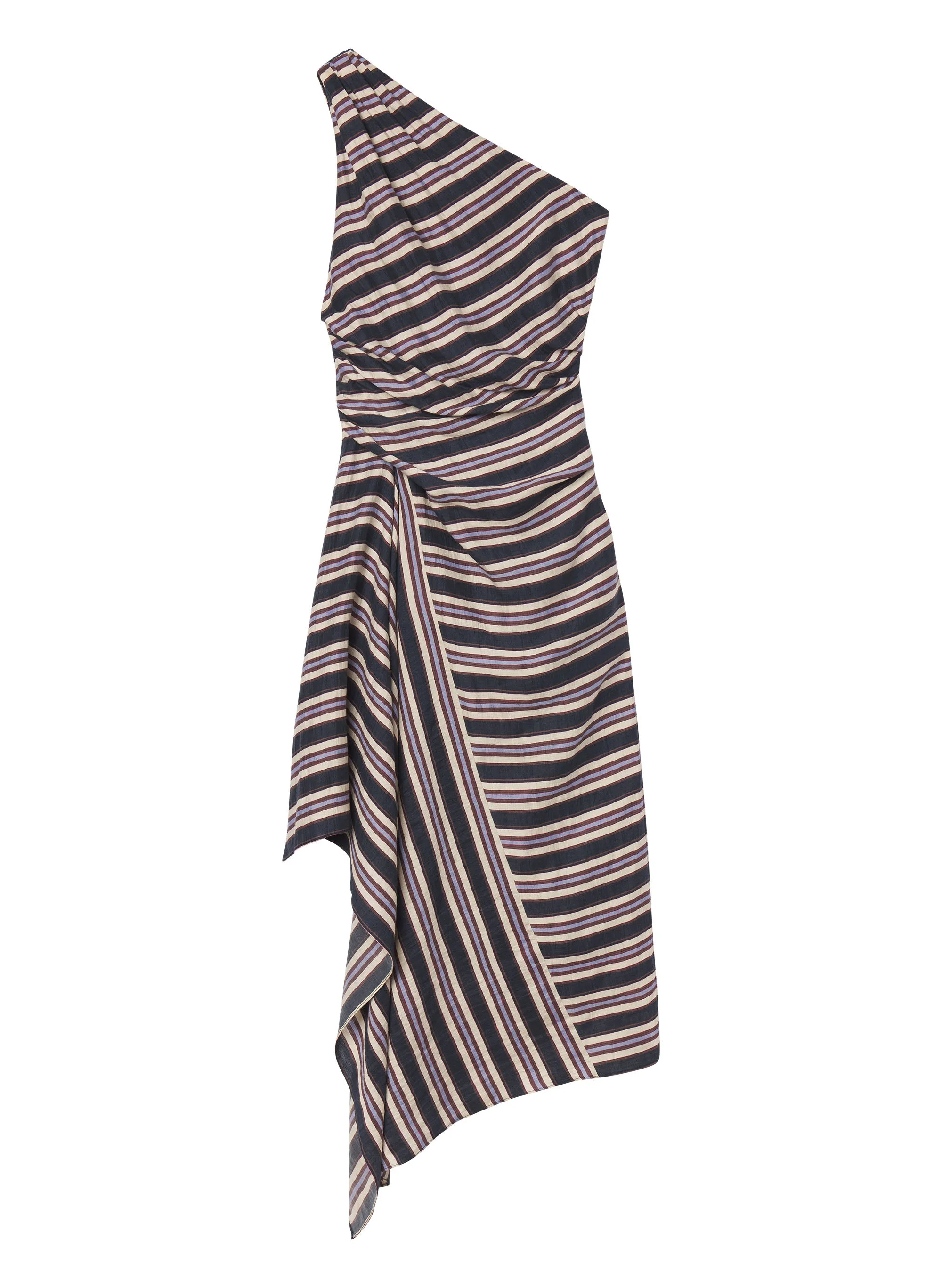 Lyn Striped Linen Midi Dress - 1