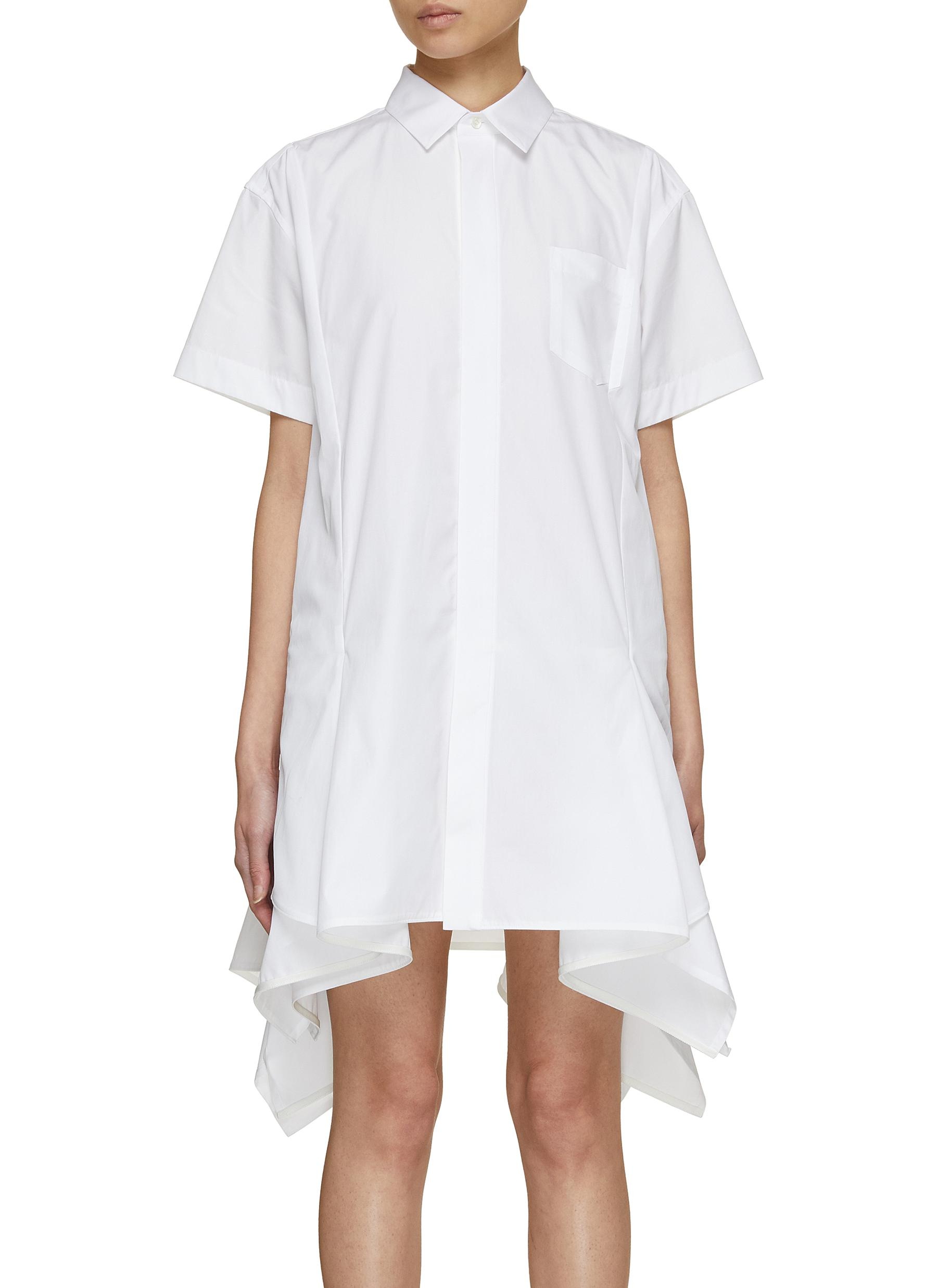 sacai X THOMAS MASON PEPLUM HEM SHIRT DRESS lanecrawford