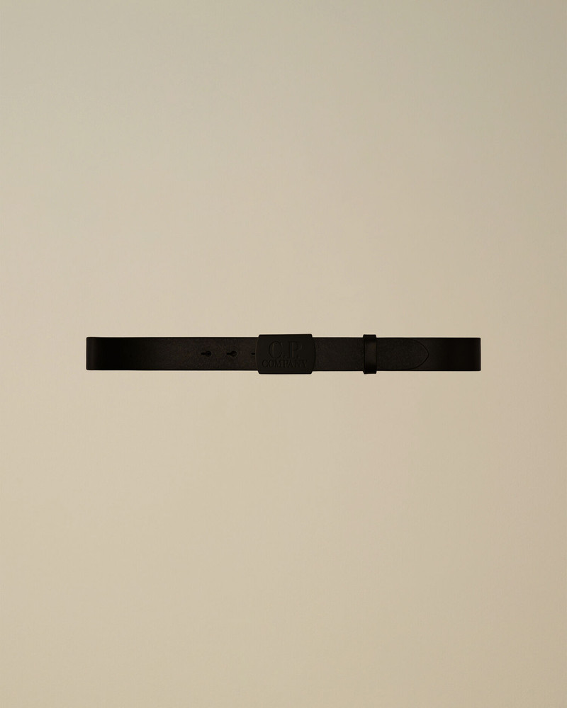 Leather Buckle Logo Belt 1