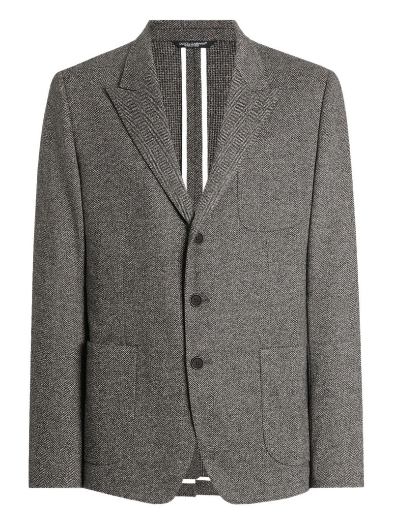 single-breasted herringbone blazer 1