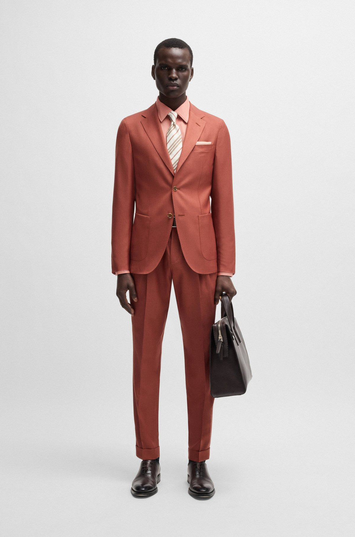 SLIM-FIT SHIRT IN ITALIAN-MADE COTTON-CASHMERE TWILL - 4