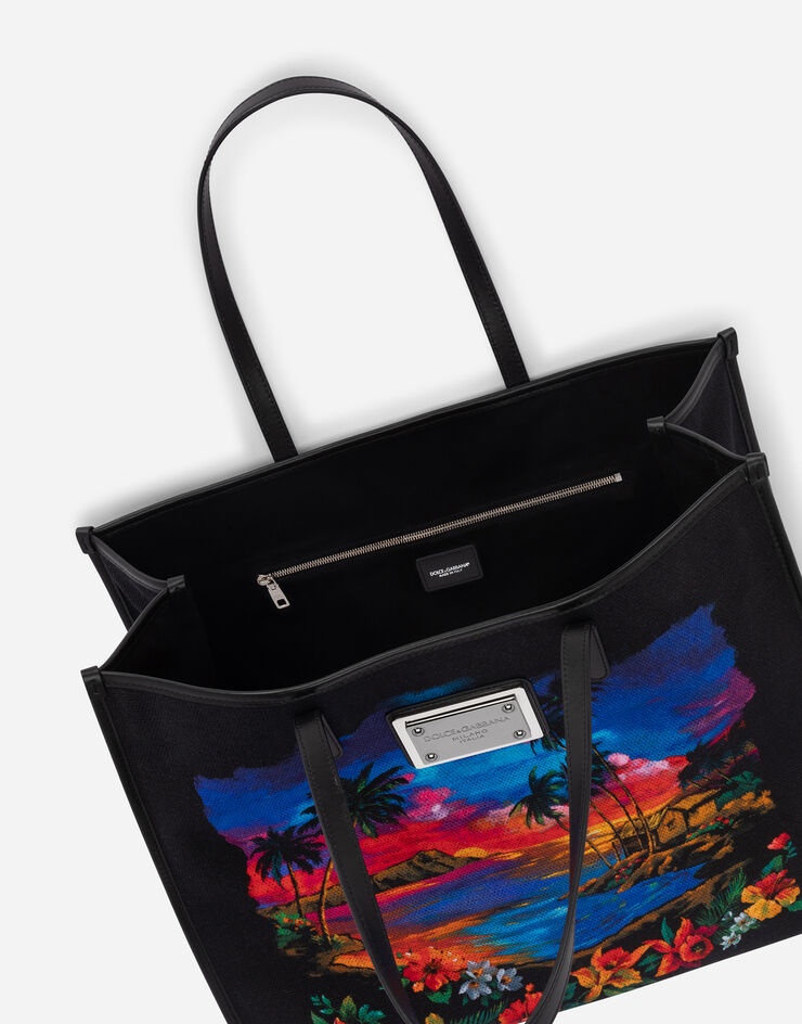 Printed canvas shopper - 5