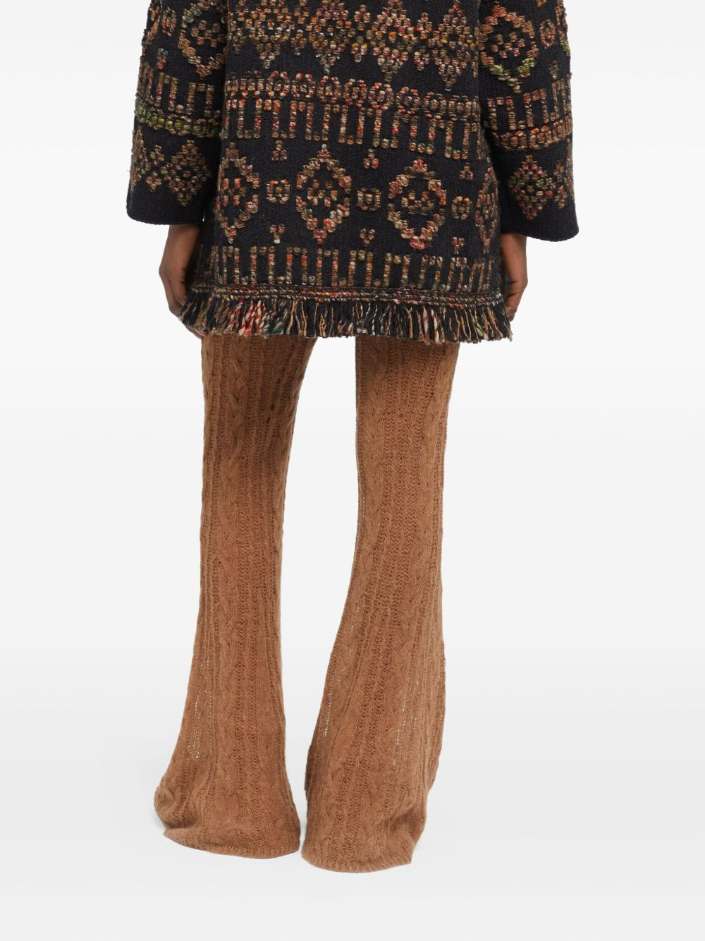 patterned fringed cardigan - 4