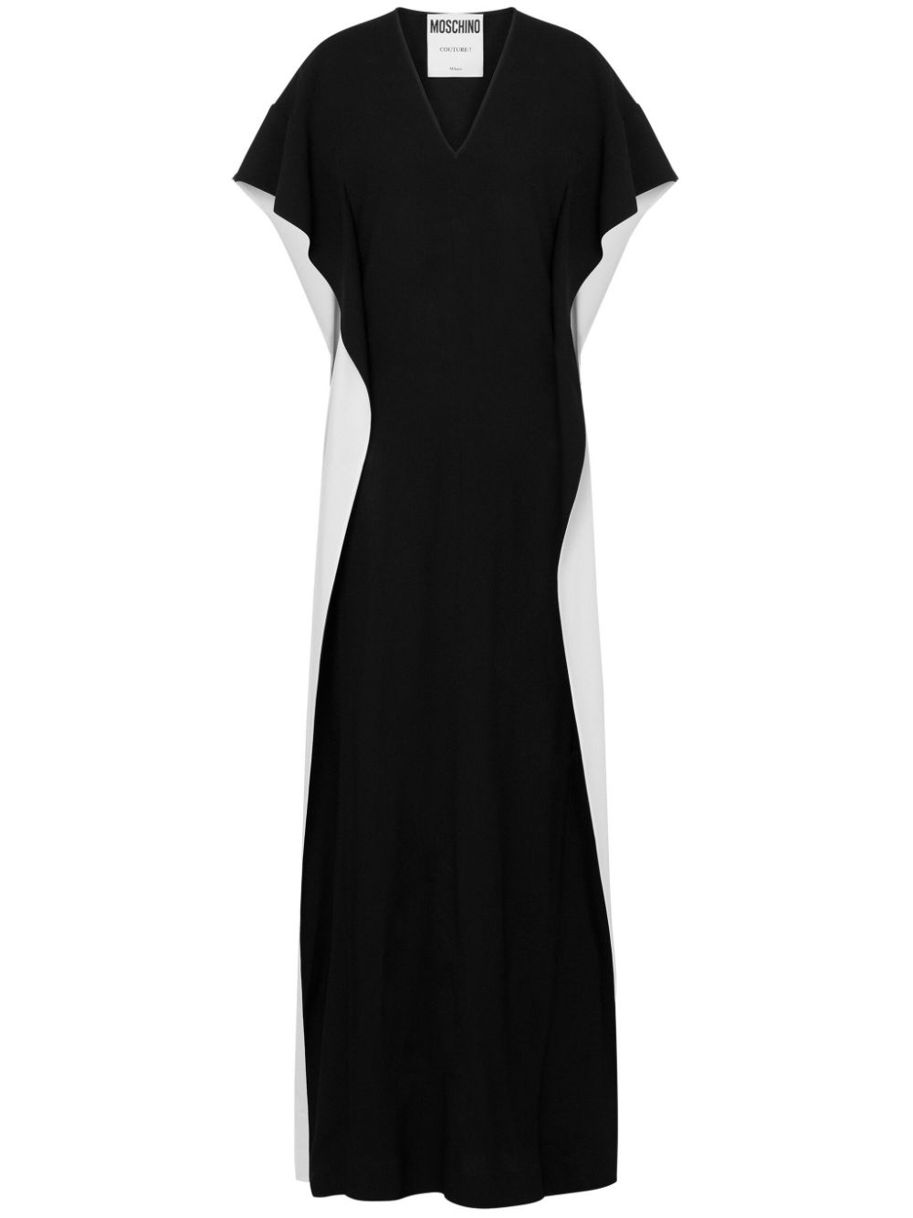 V-neck two-tone maxi dress - 1