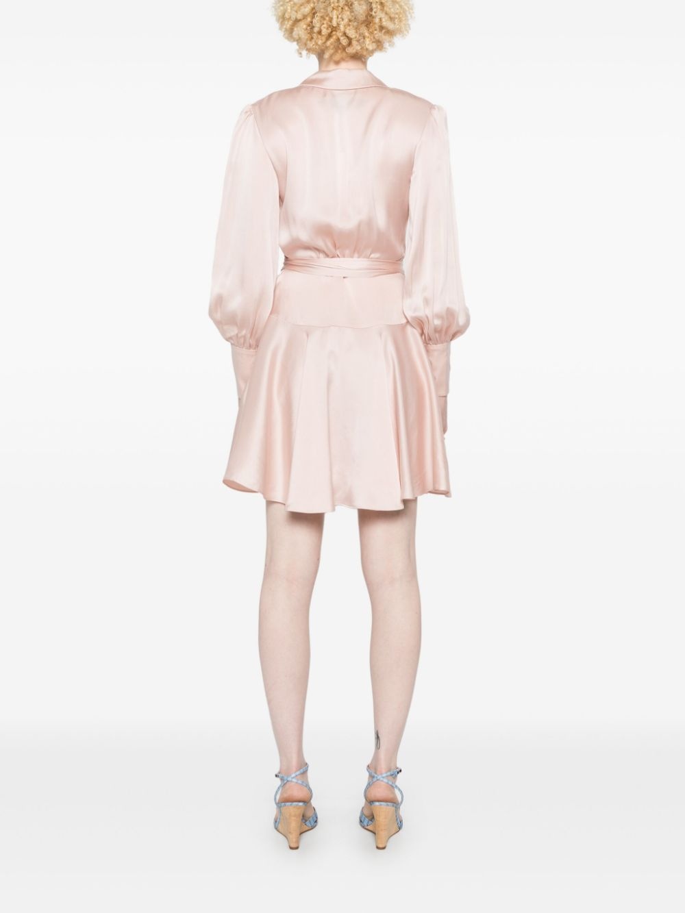 silk wrap mini dress - 4
