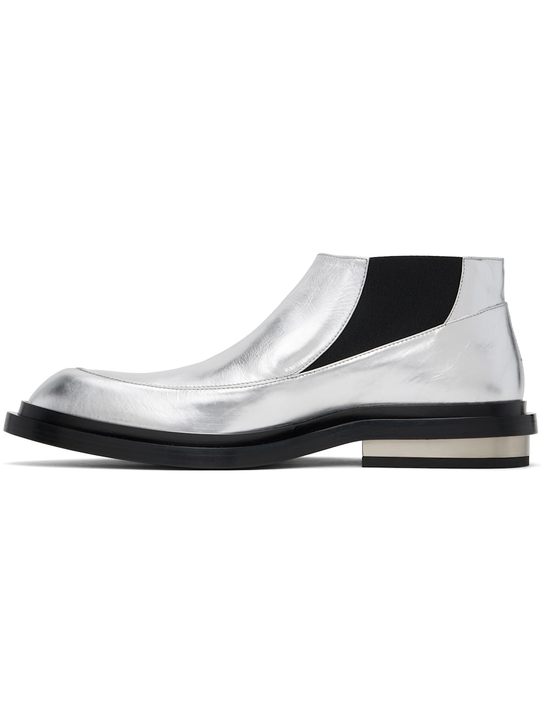 Silver Ankle Chelsea Boots - 3