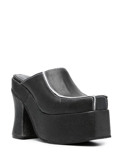 ECKHAUS LATTA 140mm cracked-leather platform mules outlook