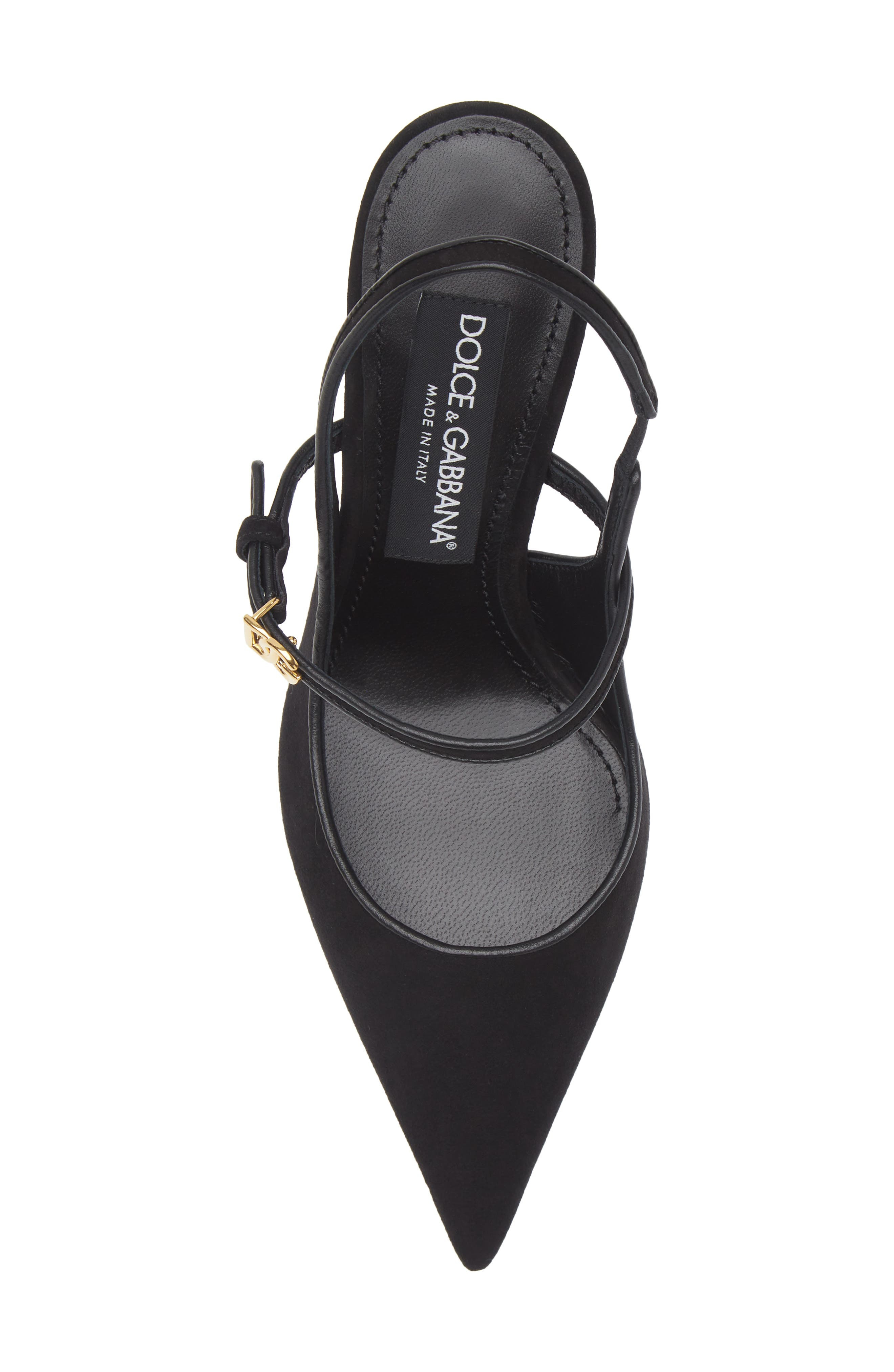 Dolce&Gabbana Pointed Toe Slingback Pump in 8B956 Nero/Nero at Nordstrom - 5