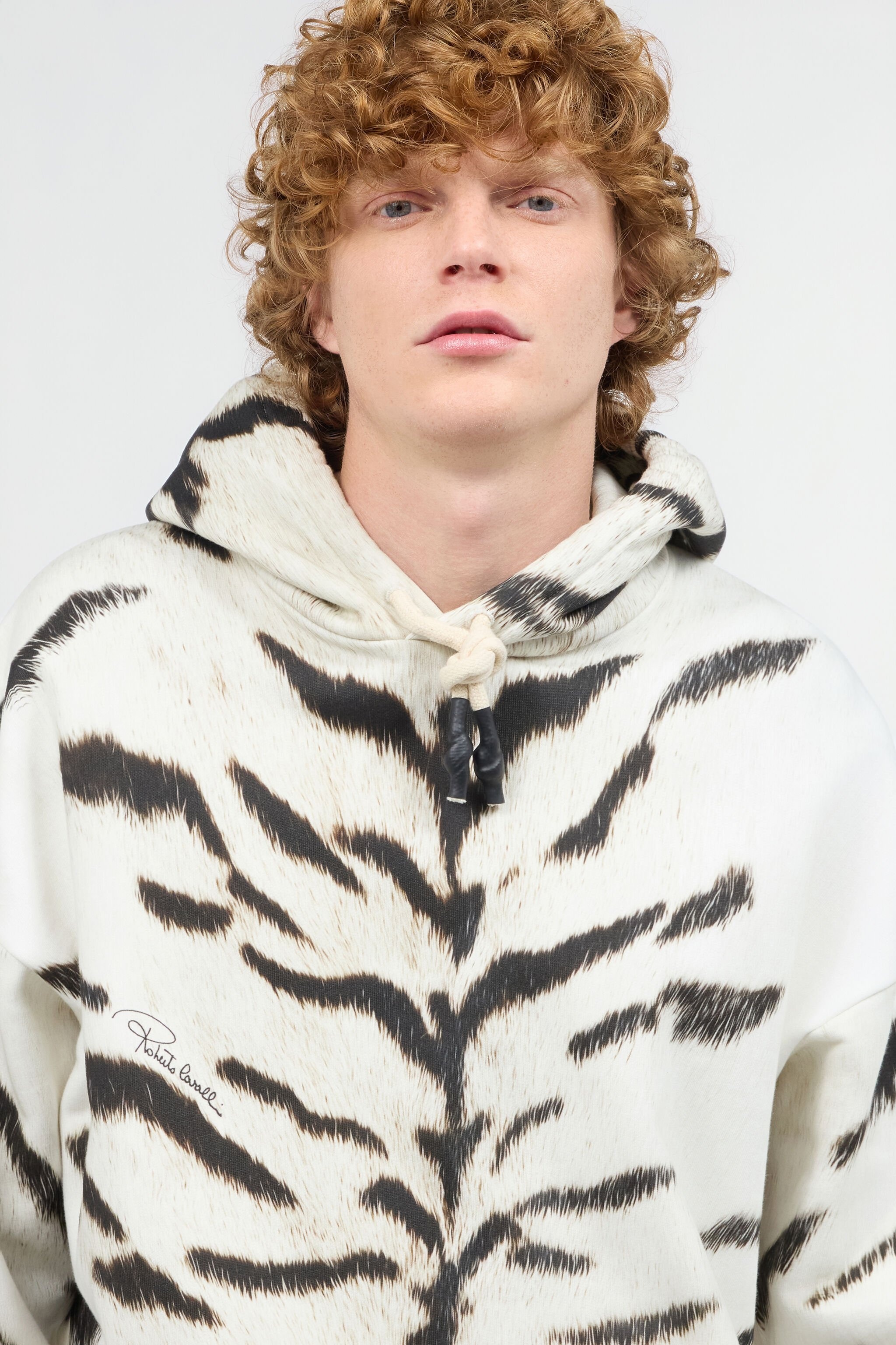 Man Sweatshirt With White Tigresse OGAT X Roberto Cavalli Print - 6