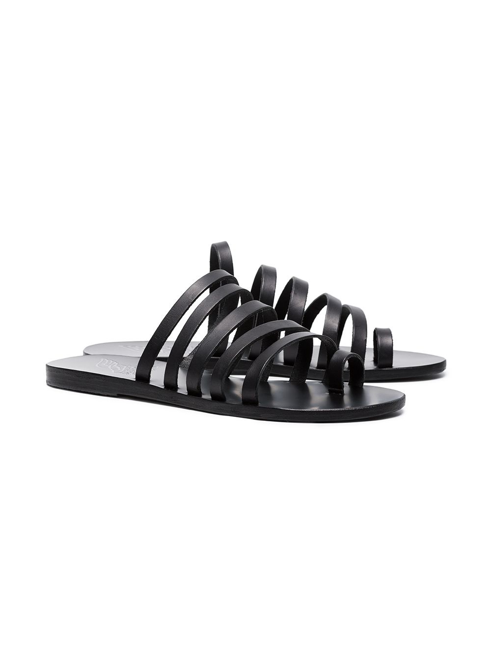 Black Niki Leather Sandals - 3