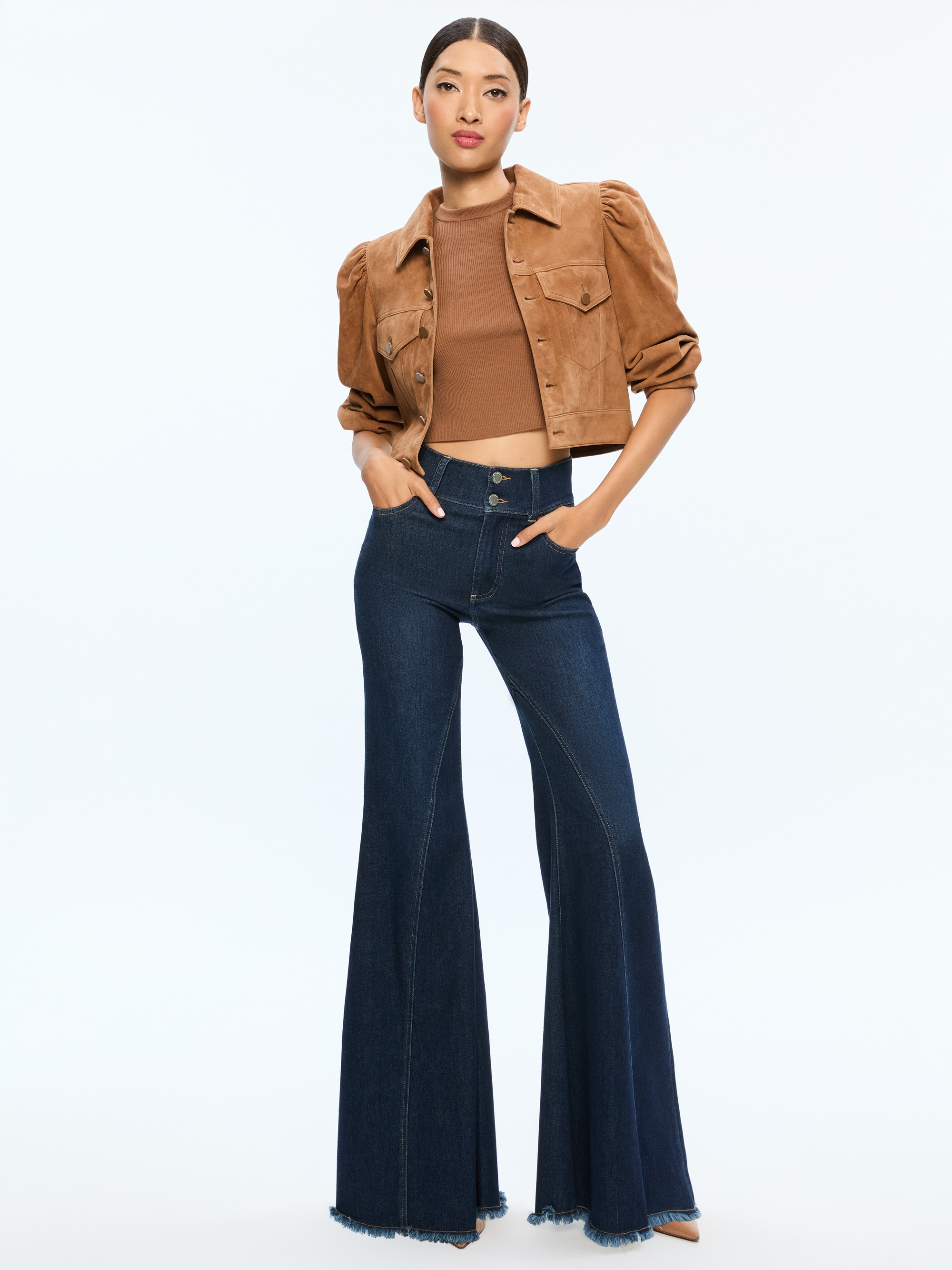 LANA SUEDE PUFFED SLEEVE JACKET - 6