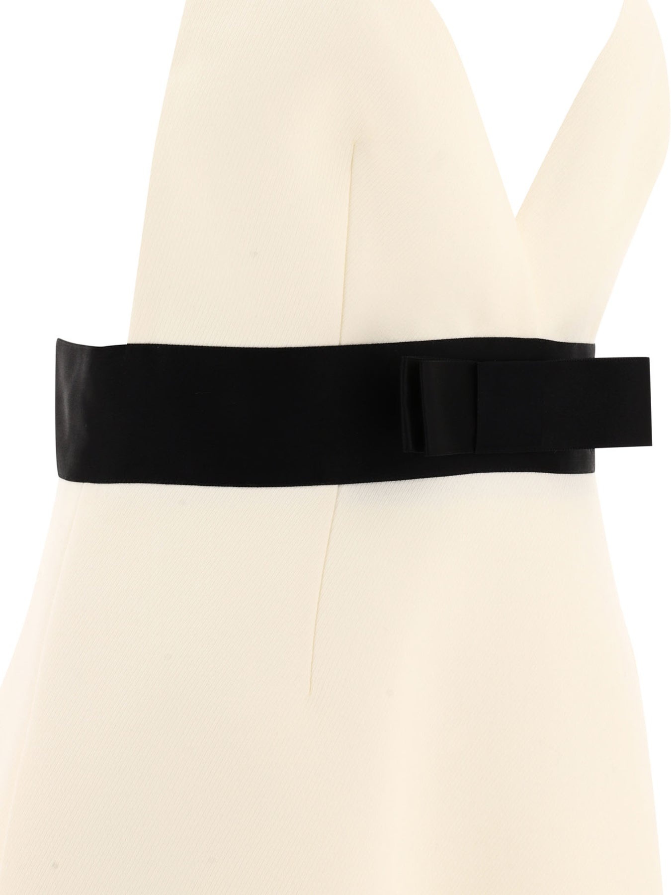 ワンピース Dolce & Gabbana Woolen dress satin belt straps White Short woolen dress with satin belt and straps in White for