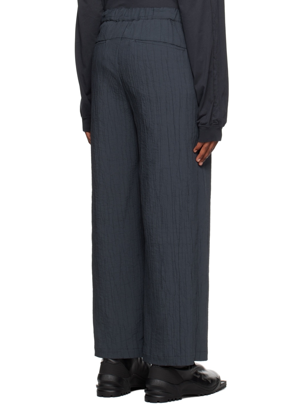 Gray Crinkled Trousers - 3