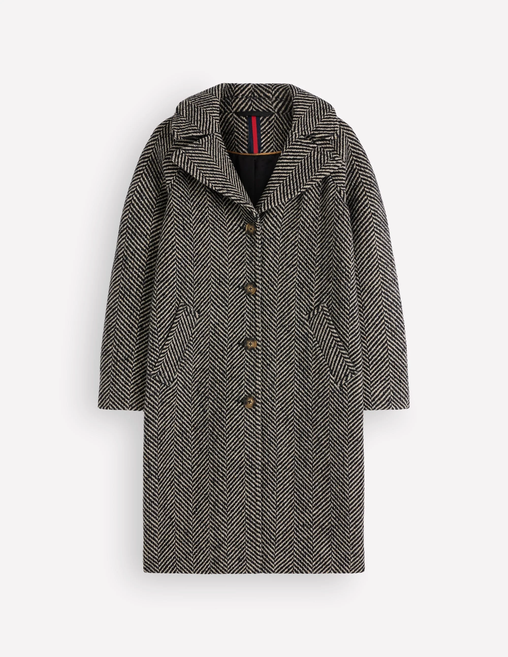 Cotswold Wool Coat-Grey Herringbone - 1