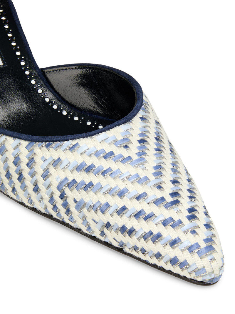 Women's Carolyne 50MM Raffia Mules - Silver 5
