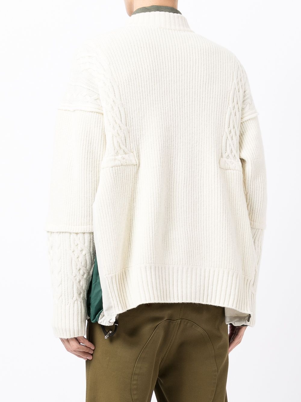 knitted-panel jumper - 4