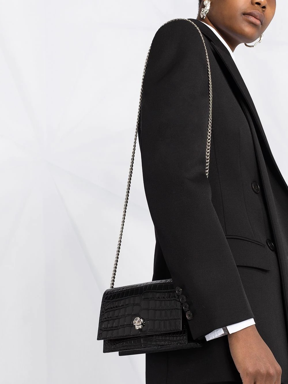 skull-embellished clutch bag - 3