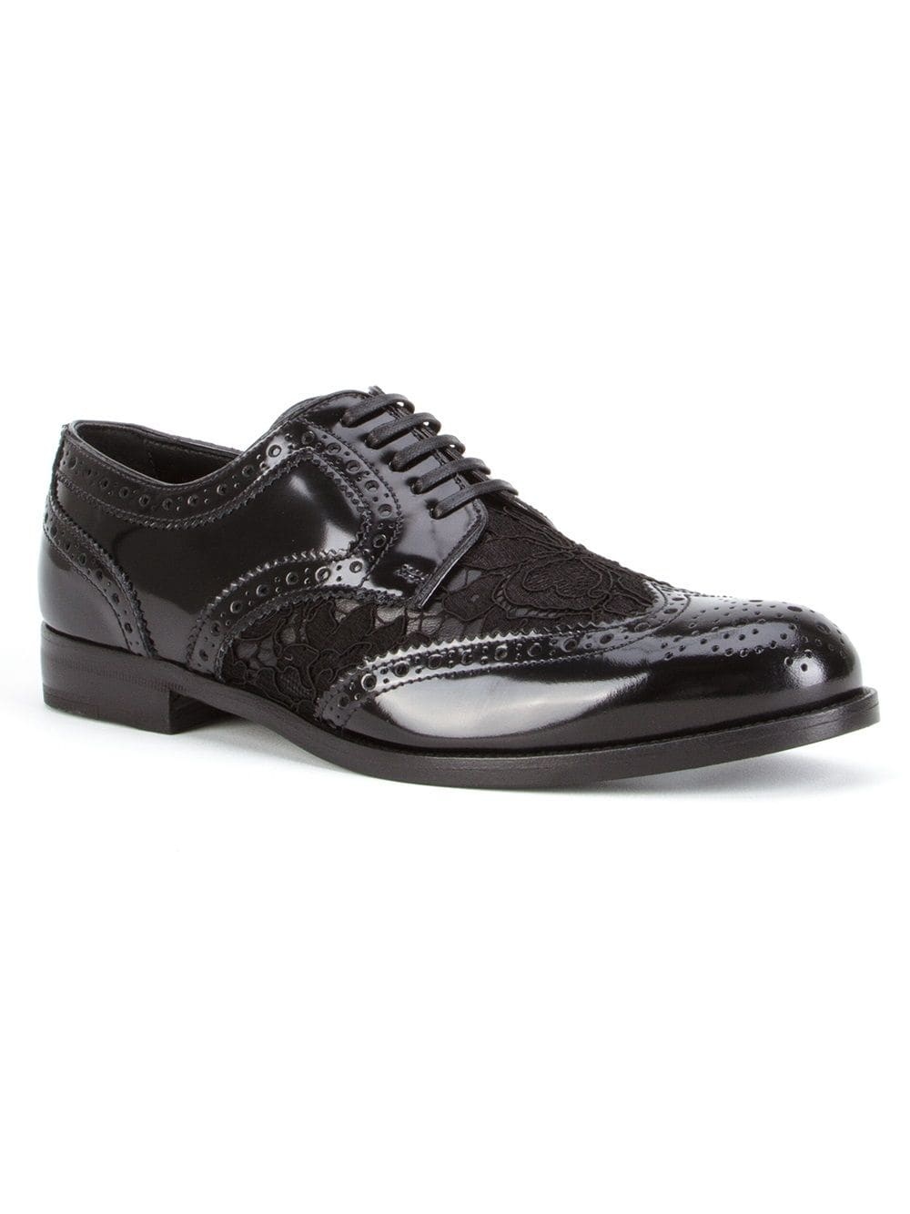 lace detail leather derby shoes - 2