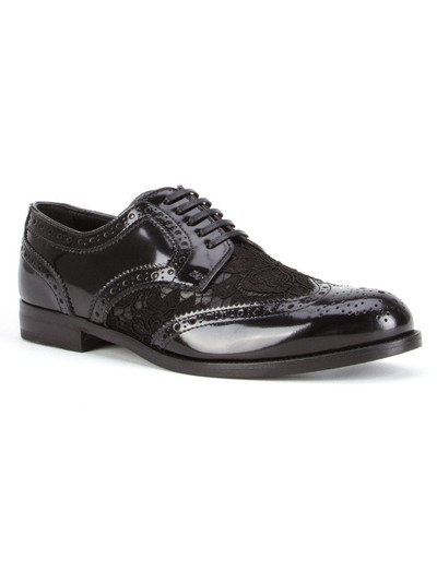 Dolce & Gabbana lace detail leather derby shoes outlook