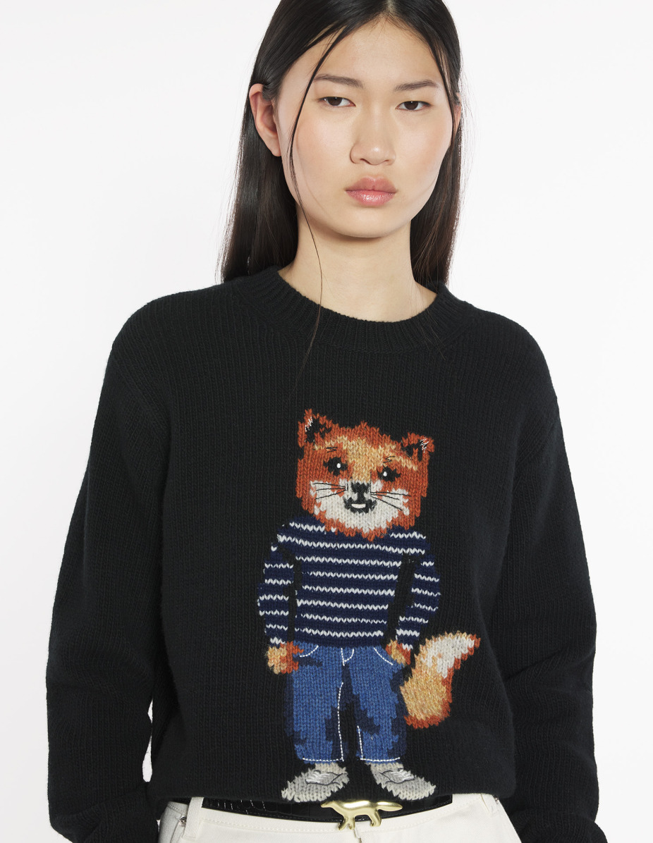 DRESSED FOX INTARSIA WOOL JUMPER - 4