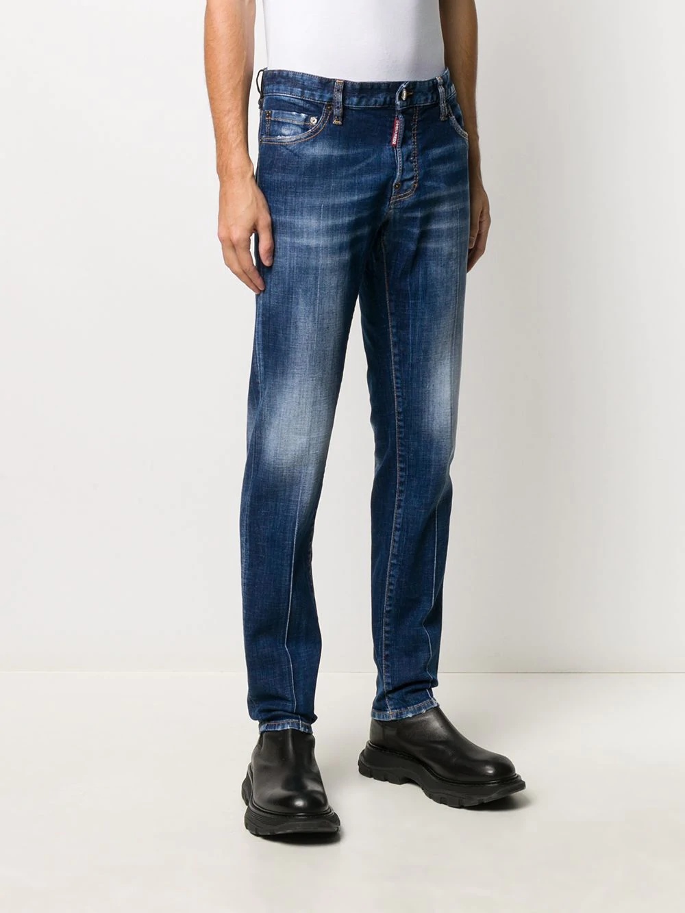 faded-effect slim-fit jeans - 3