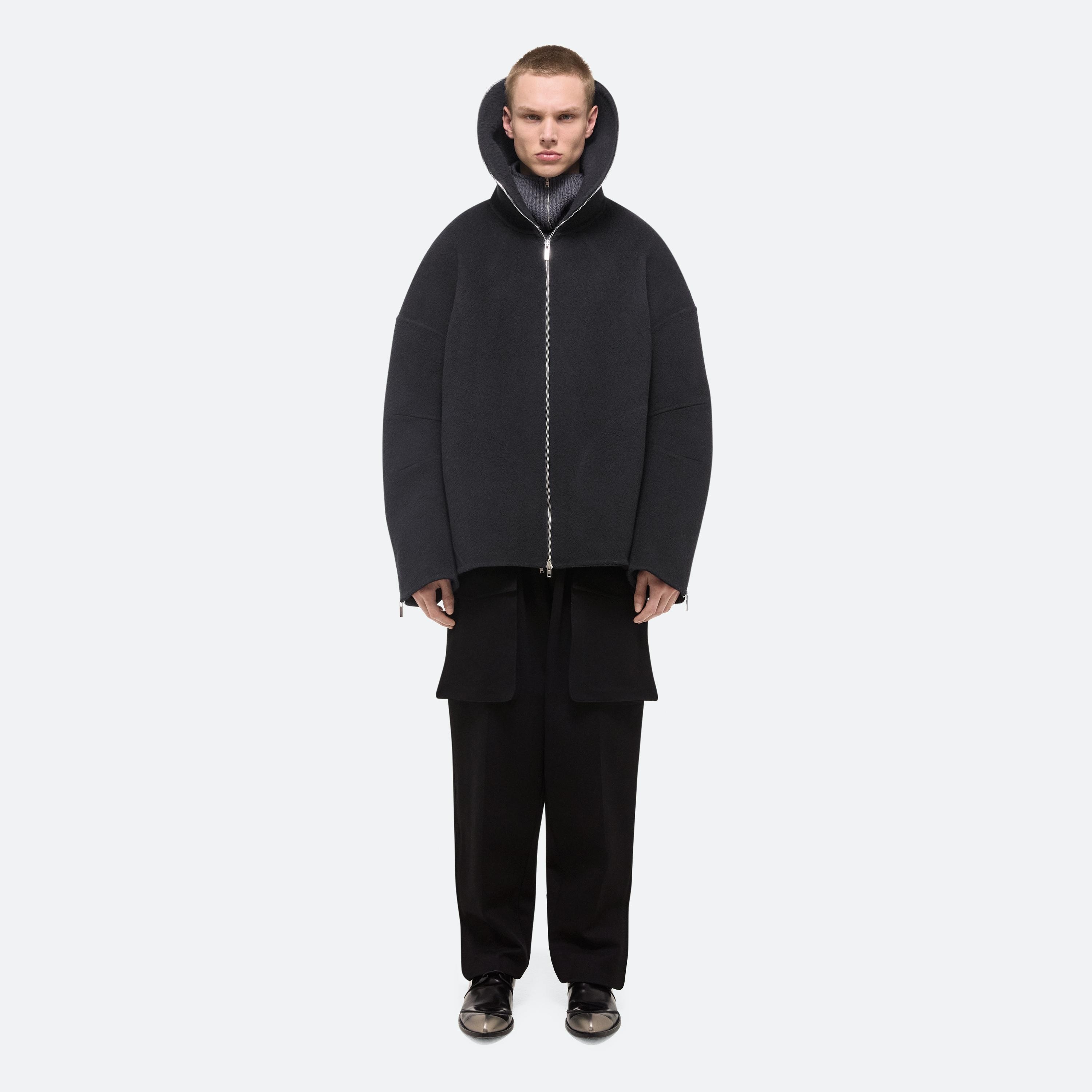 DOUBLE-FACED COCOON ZIP-UP - 4