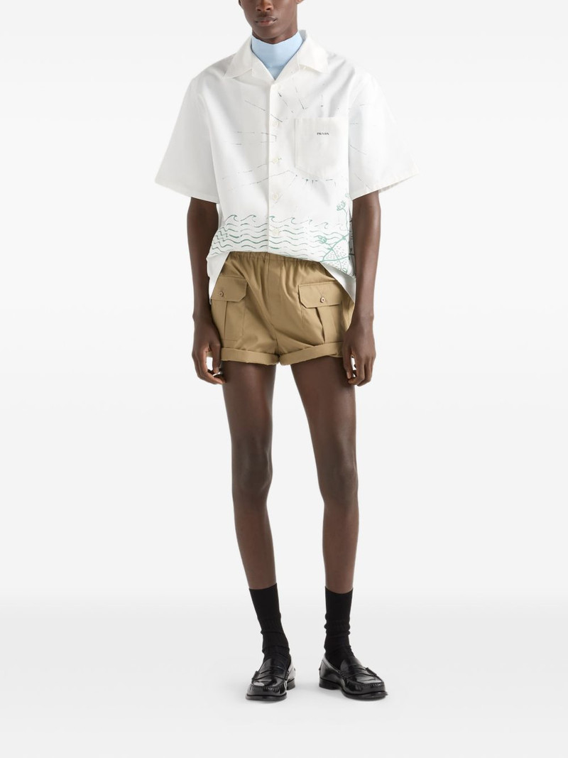 Prada wave-print oversized shirt outlook